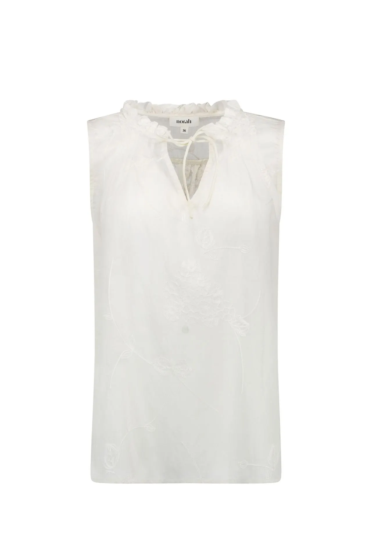 Ecru blouse met borduursels