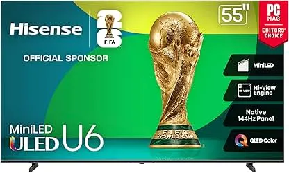 Hisense 55" Class U6 Series Mini-LED 4K UHD Smart Fire…
