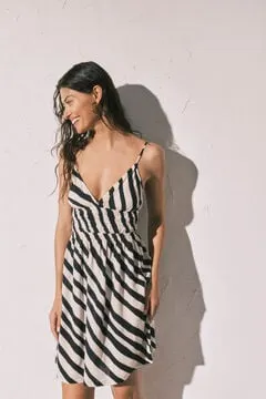 Vestido corto estampado cebra