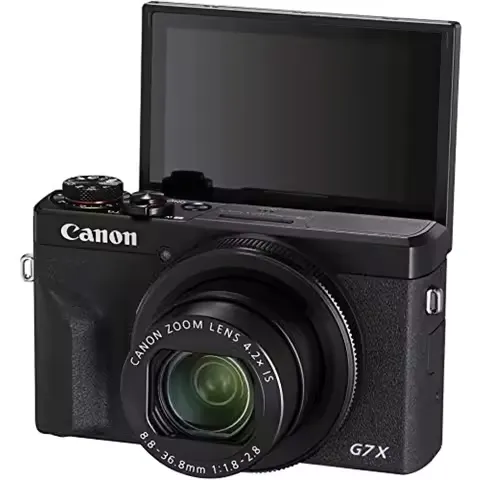 Canon PowerShot G7 X Mark III Digital Camera, 20.1MP 1-inch Sensor, 4K Video, 24-100mm f/1.8-2.8 Lens, Flip Touchscreen, Wi-Fi & Bluetooth, Black