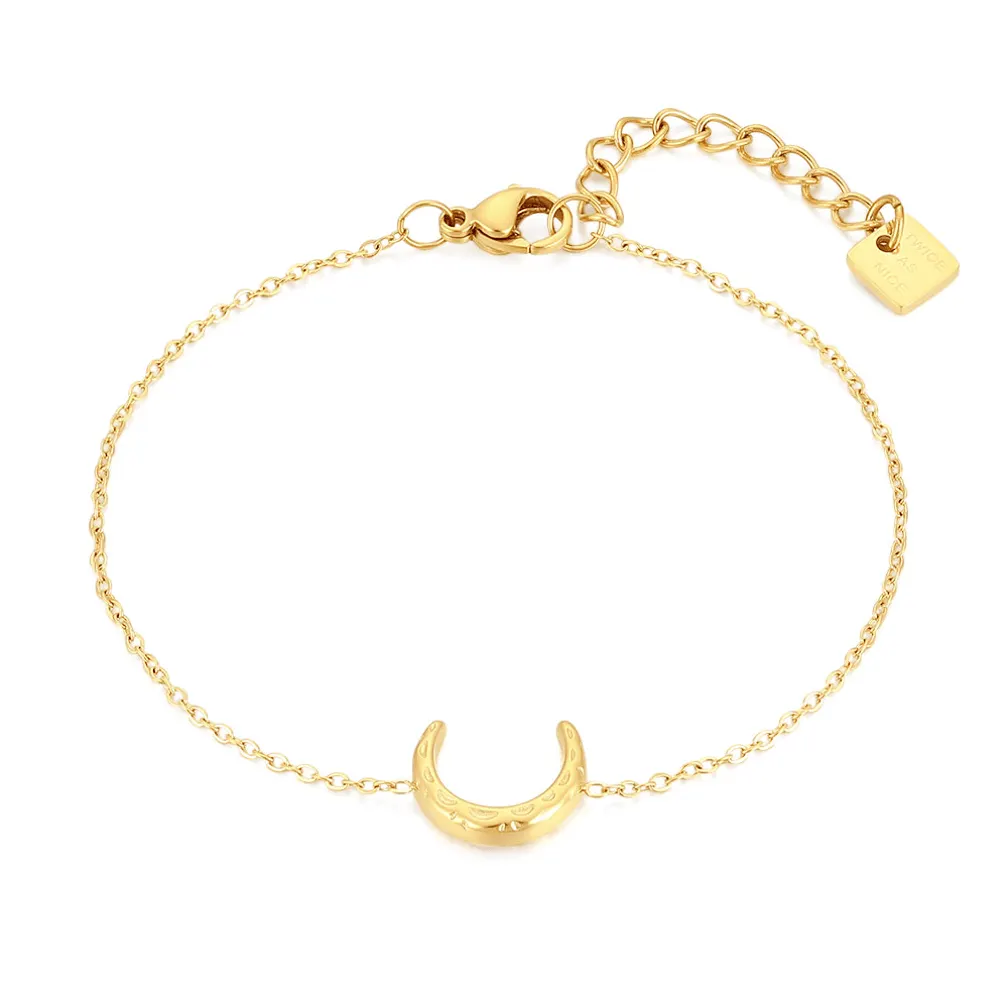 Armband in goudkleurig edelstaal, maan