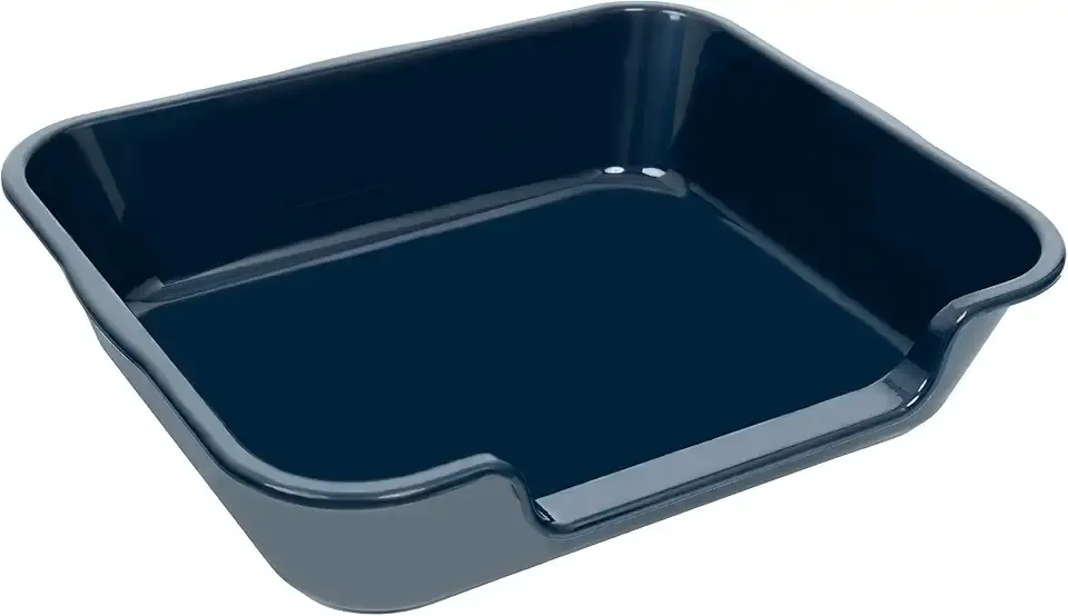 1 Pack Extra Large Dog Litter Box Pan Tray (ABS Material), Low Entry Jumbo Senior Litter Boxes for Multiple Kitten Big Cats, Pet Safe Indoor Dog Potty (Dark Blue, 24" L x 20" W)