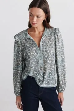 Blusa estampada volantes