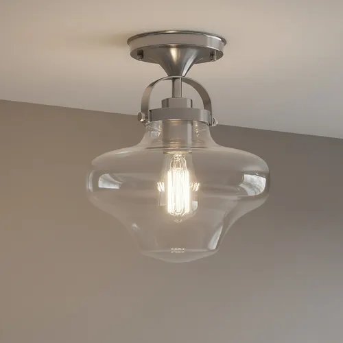 Canarm Inc Kipp Brushed Nickel 1-Light Semi-Flush Mount Ceiling Light