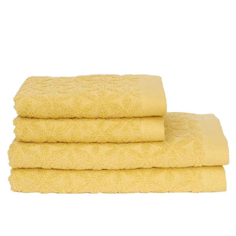 Set 4 Toallas algodón cardado - Amy Ocre