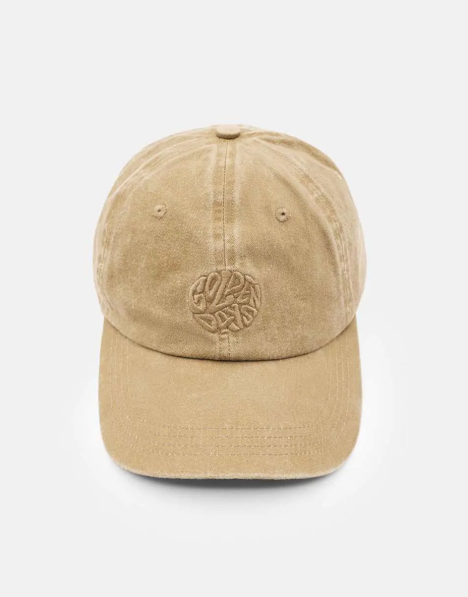Pull&Bear Faded cap with golden days embroidery in brown
