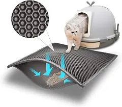 Pieviev Cat Litter Mat, Double-Layer Waterp…