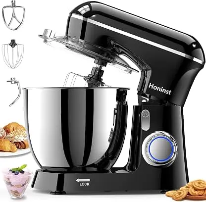 Honinst Stand Mixer, 6.5QT 10-Speed Tilt-Head 3-IN-1 Electr…