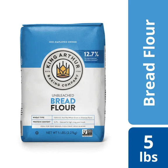 King Arthur Baking Company Non-GMO Project Verified, Certified Kosher Unbleached Bread Flour, 5 lb Bag $5.93 7.4 ¢/oz