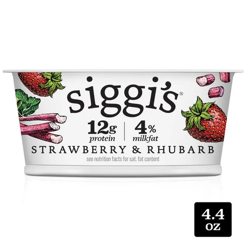 Siggi's Yogurt, Strawberry Rhubarb, Whole Milk