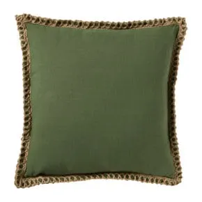 Kussen jute - groen - 45x45 cm