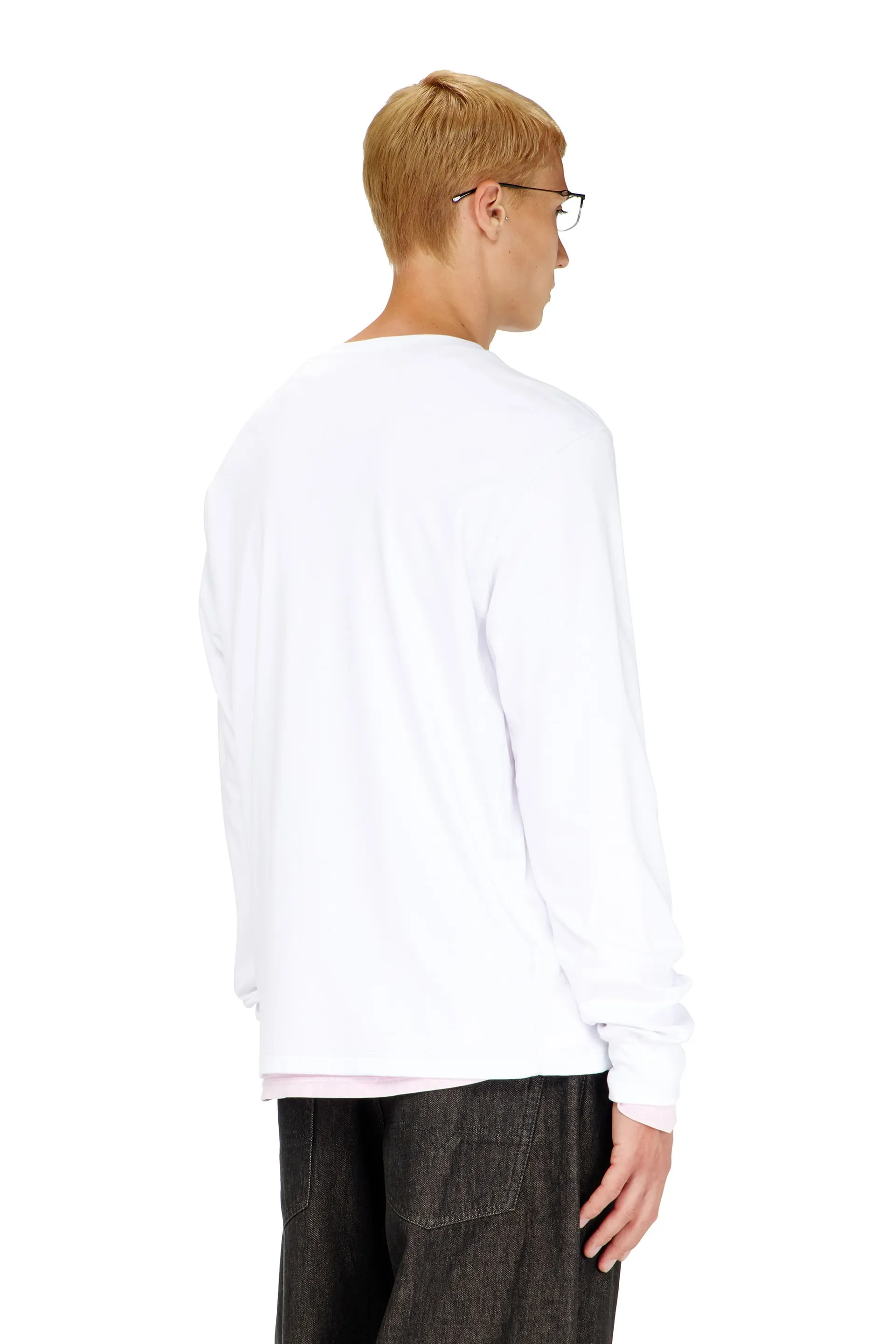 Cotton long-sleeve T-shirt with Oval D