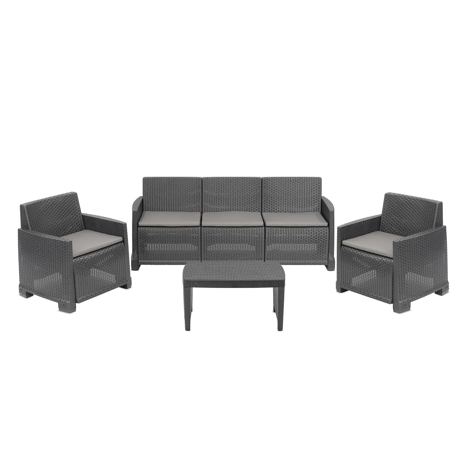 Set da giardino Salento Antracite Linea Rattan