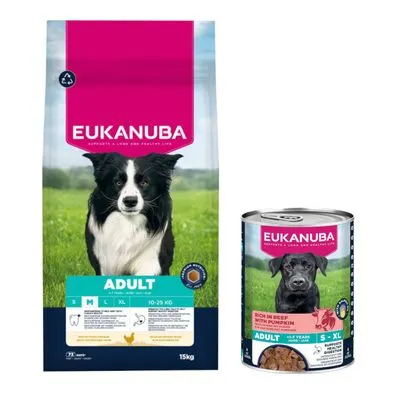 Eukanuba Premium Nutrition 12 kg ou 15 kg + boîtes 3 x 400 g offertes !