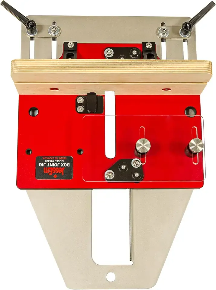 JessEm 06300 Precision Box Joint Jig for Router Tables, Professional Woodworking Jig for Perfect Finger Joints with 1/4", 3/8", 1/2" Aluminum Indexing Keys and Smooth Bearing Glide System