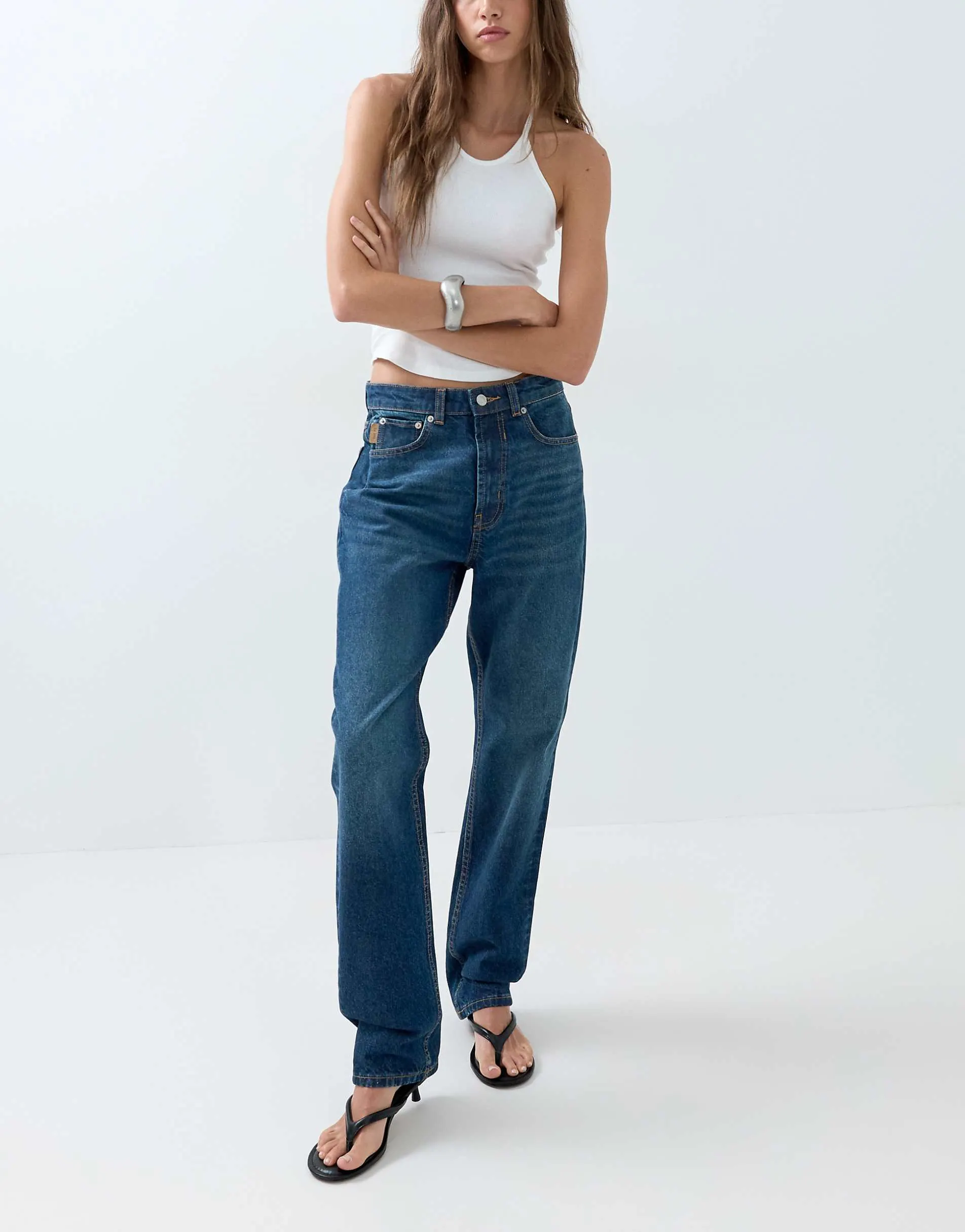 ASOS DESIGN 90's straight leg jean in dark blue