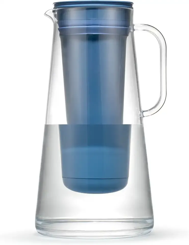LifeStraw Home – Water Filter Pitcher, 10-Cup, Stormy Blue, BPA Free Designed for Everyday Protection Against Bacteria, parasites, microplastics, Lead, Mercury, PFAS and a Variety of Chemicals