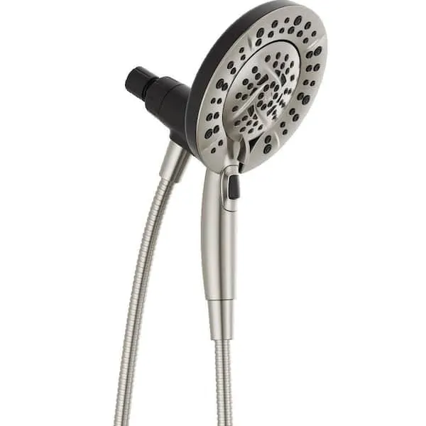 Delta In2ition Two-​in-​One 5-​Spray Patterns 6.​63 in.​ Wall Mount Dual Shower Heads in Brushed Nickel