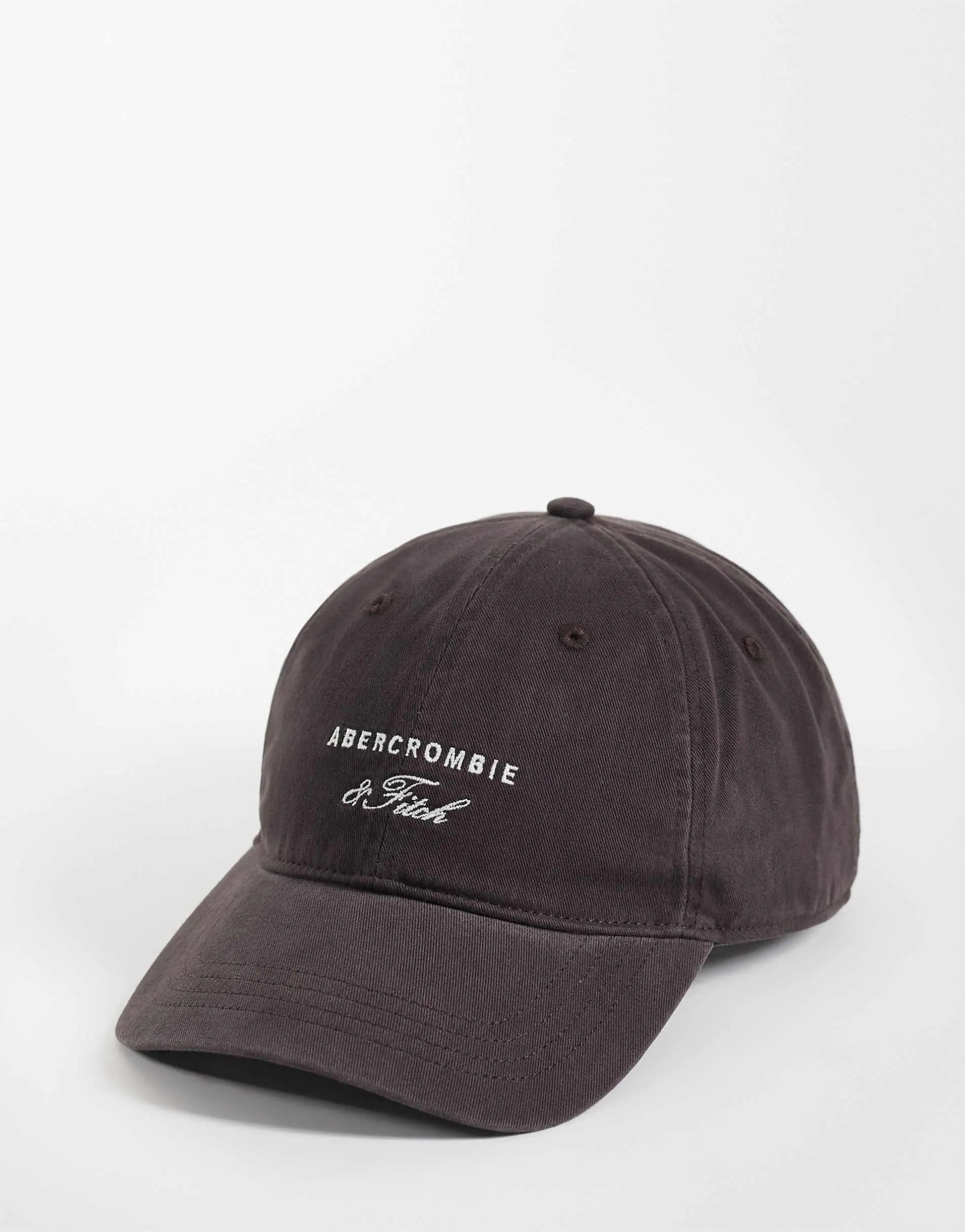 Abercrombie & Fitch script logo cap in brown