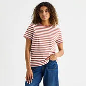 a.n.a Womens Round Neck Short Sleeve T-Shirt