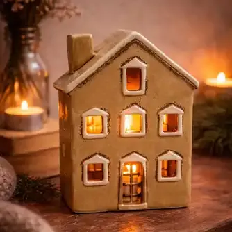 Classic Living Cotswold Candle Holder Yellow Cottage