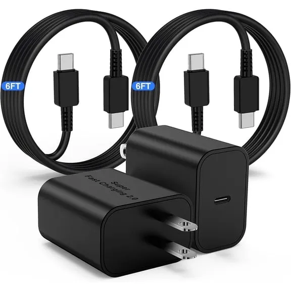 Best seller 2 Pack 45W Samsung USB-C Super Fast Charger 6FT Type C Charger Cable Cord Fast Charging Android Phone Wall Charger Block for Samsung Galaxy S26/S25 Ultra/S24+/S23 Ultra/S23/S23+/S22/S22 Ultra/S22+ $13.89 Was $21.99