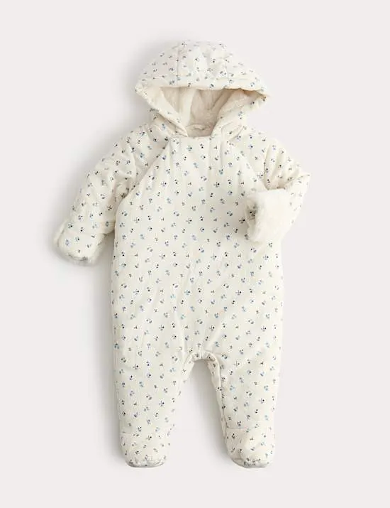 Cord-Overall aus reiner Baumwolle mit Blümchendesign (0–12 Monate)