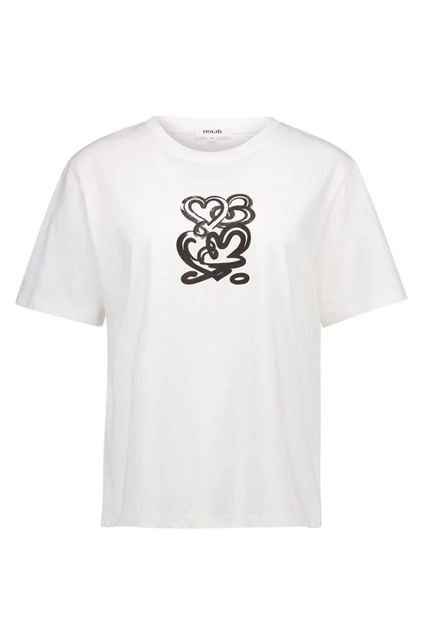 Wit shirt met hartjes