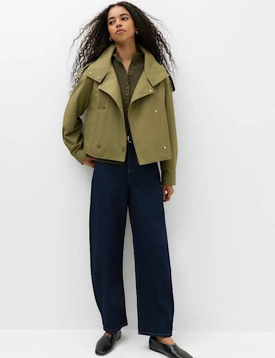 Doppelreihige Jacke mit hohem Baumwollanteil