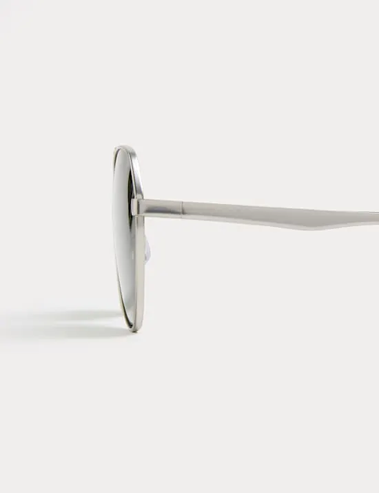 Metal Aviator Polarised Sunglasses