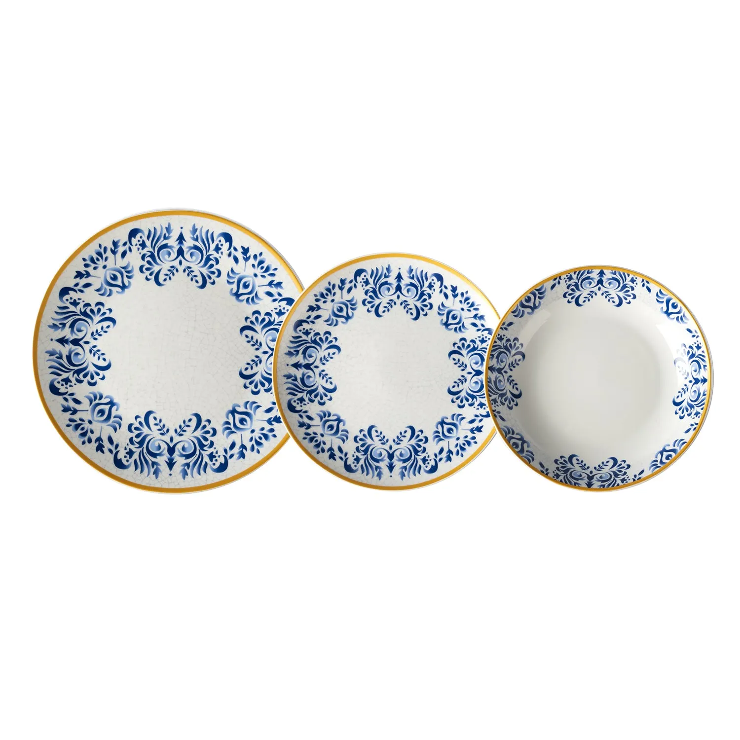 Servizio di Piatti Linea Zulema Blue in Porcellana 18 Pezzi