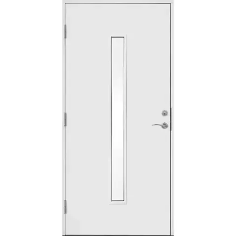 Ytterdør funkis klart glass midtstilt 100x210 venstre hvit ncs s0502-y