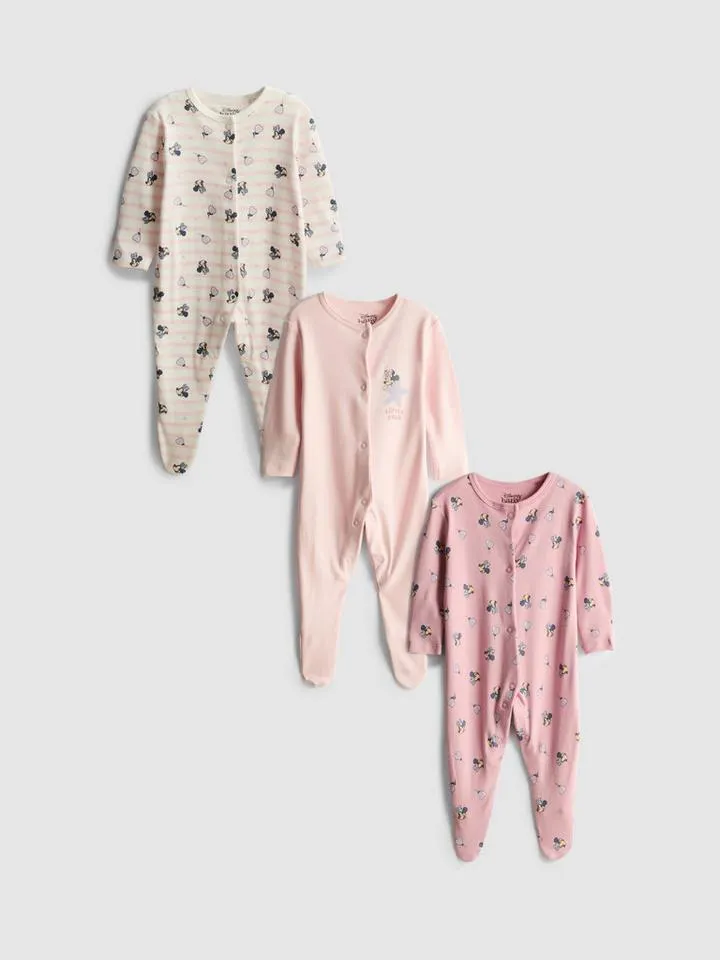 0–24 mois | Lot de 3 grenouillères Disney Minnie Mouse