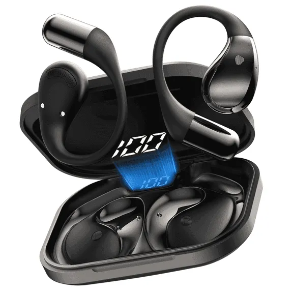 Clearance, Open Ear Earbuds, Non-in-Ear Comfortable Earhook Wireless Earbuds with Bluetooth 6.0 and ENC Clear Calls, 48H Playtime, Bluetooth Headphones for Sport, Travel & Daily Wear, Waterproof Earphones, $19.94, Was $179.98