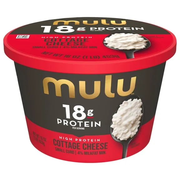 MULU High Protein Cottage Cheese, Small Curd, 4% Milkfat, 16 Oz