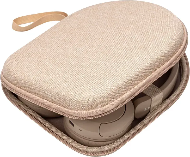 Ginsco Case Compatible with JBL Tune 510BT/520BT/500BT/Junior 320, with Sony WH-CH520/510, Ultra-Slim Hard Shell Headphone Case for On Ear Headphones (Beige)