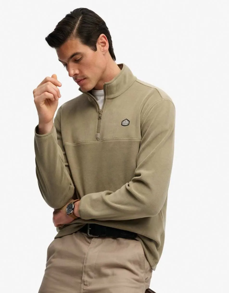 Superdry Expedition fleece half zip in silver sage