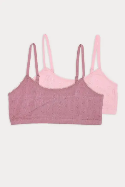 Kids 2-pack tops bio katoen ajour hartjes - inSua