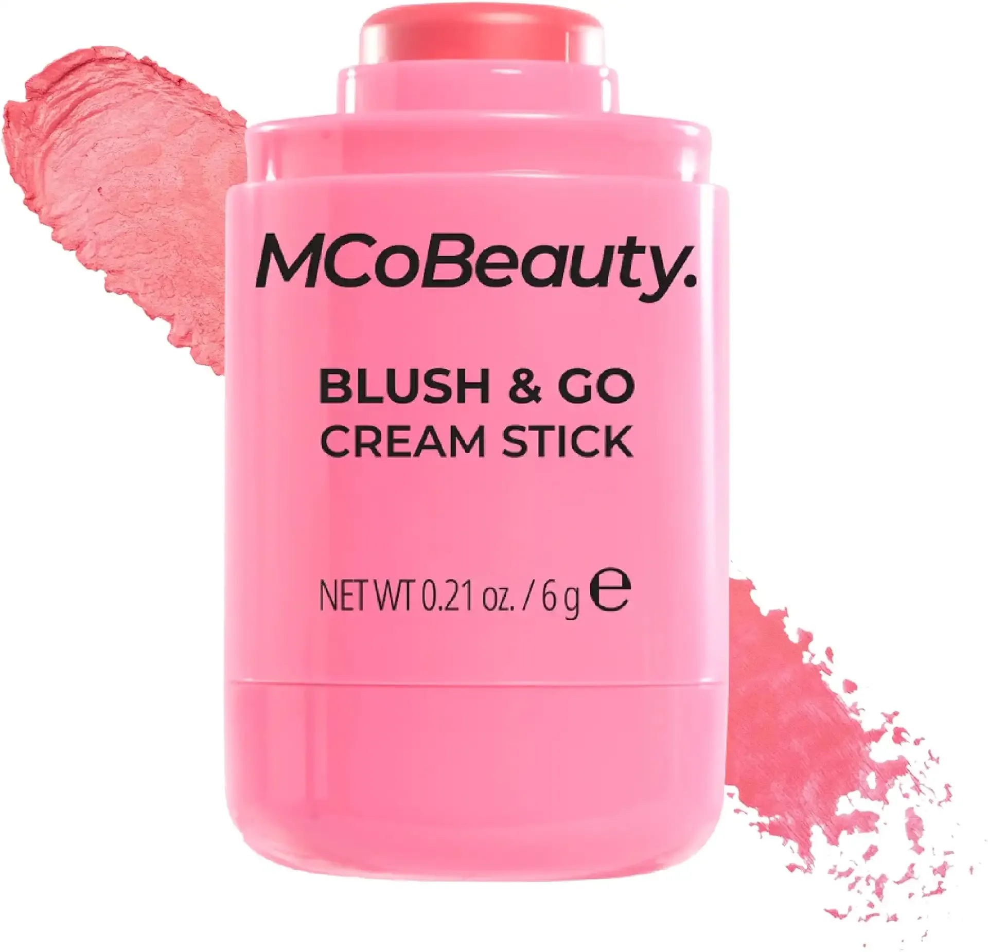 MCoBeauty Blush & Go Cream Stick - Hot Pink | Multiuse Buildable Lip & Cheek Blush Color for a Radiant Dewy Glow, Hydrating Face Makeup, Vegan & Cruelty Free