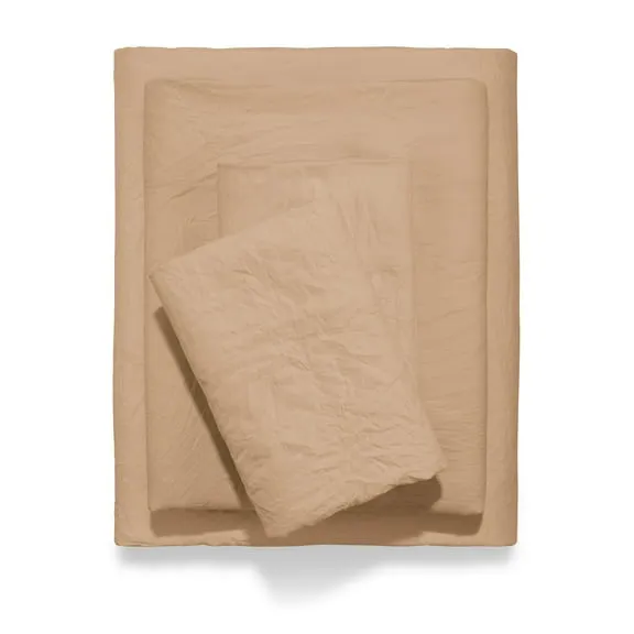 Mainstays Enzyme Washed Microfiber Bed Sheet Set, Fatigue Tan, 4 Piece Set, Queen $20.84