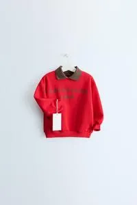 ZARA TIMELESS - POLO COLLAR SWEATSHIRT WITH SLOGAN