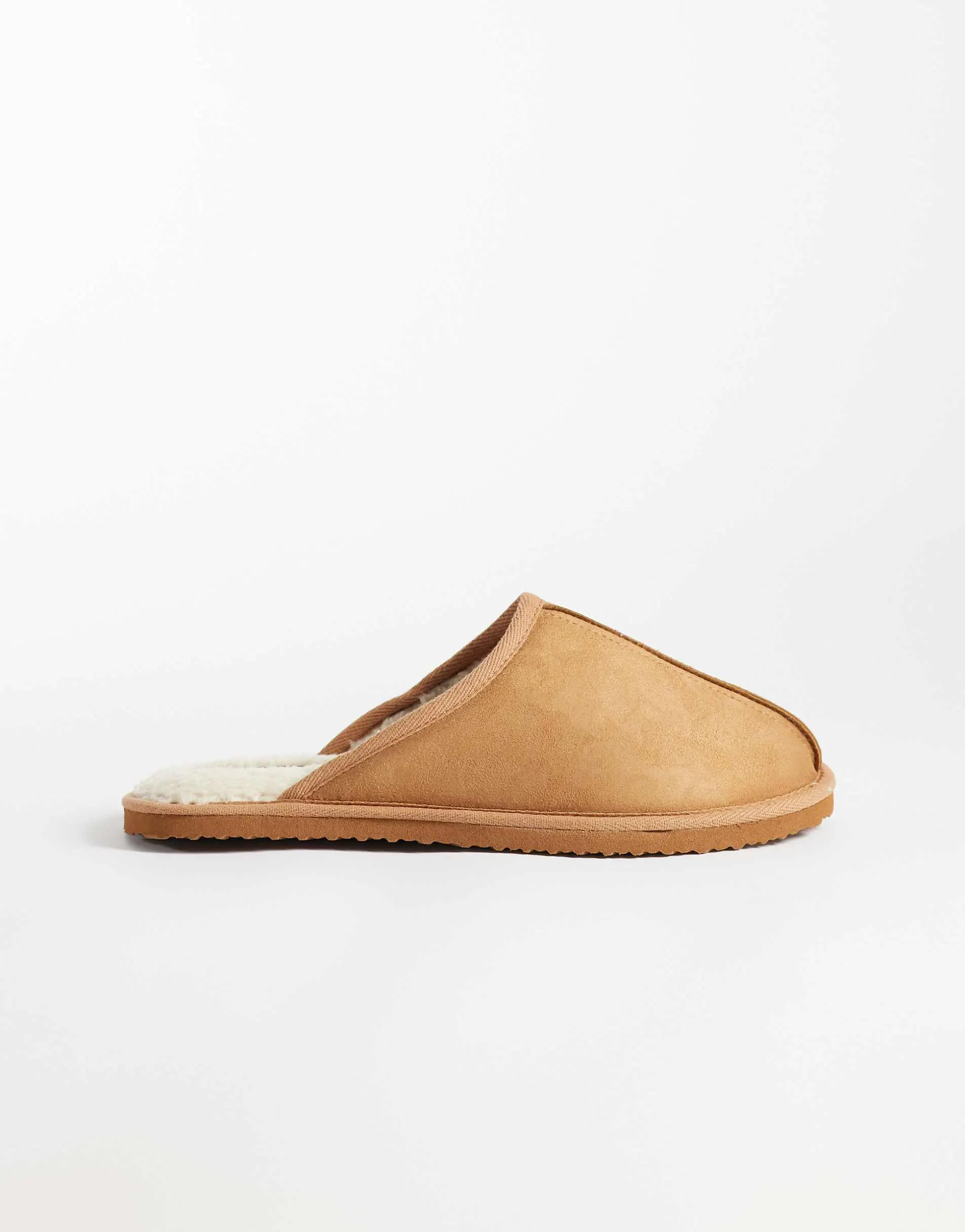 Jack & Jones faux suede slip on slipper in tan