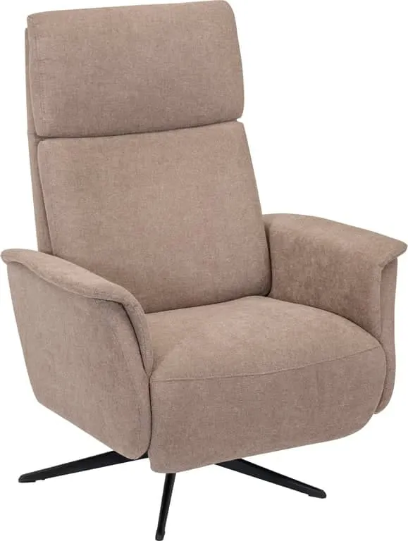 Silius recliner, manuell medium manuell, stoff Bloq 3641 taupe, Polaris sokkel svart