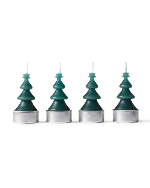 waxinelichtjes ⌀3.6x7.5cm kerstboom was - 6 stuks