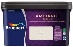 Pintura de interior Ambiance Ceramic BRUGUER color blanco lino mate profundo 8L para paredes y techos