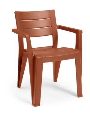 Sedia da giardino con braccioli Julie KETER, struttura e seduta in polipropilene terracotta
