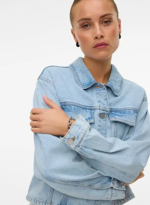 Spijkerjassen Vmaya Ls Denim Jacket Mix dames blauw