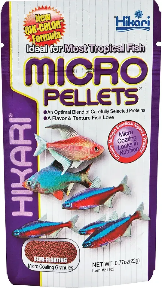 Hikari® Micro Pellets® Semi-Floating Fish Food for Small-Mouthed Freshwater Fish, 0.77 oz (22g)