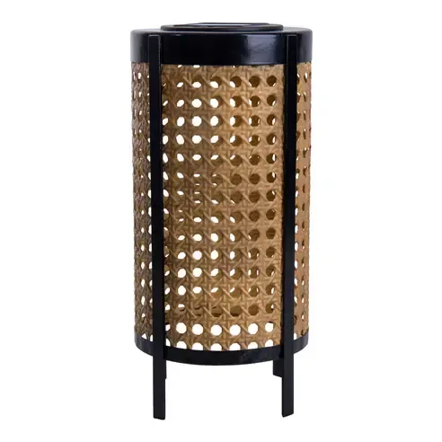 LED-Solarleuchte PATTI - schwarz-natur - 26 cm hoch