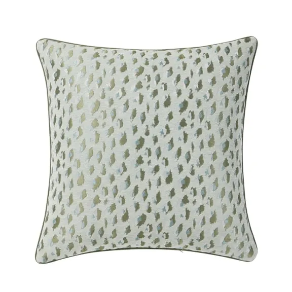 Home Decor Collection 20" x 20" Green Woven Leopard Decorative Pillow